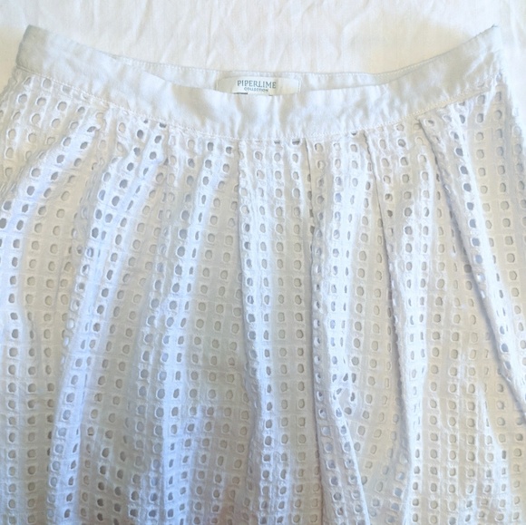 Piperlime White Eyelet Midi Skirt - Picture 4 of 5